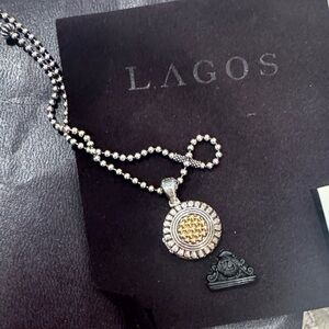 LAGOS Two-Tone Silver and Gold beloved round locket